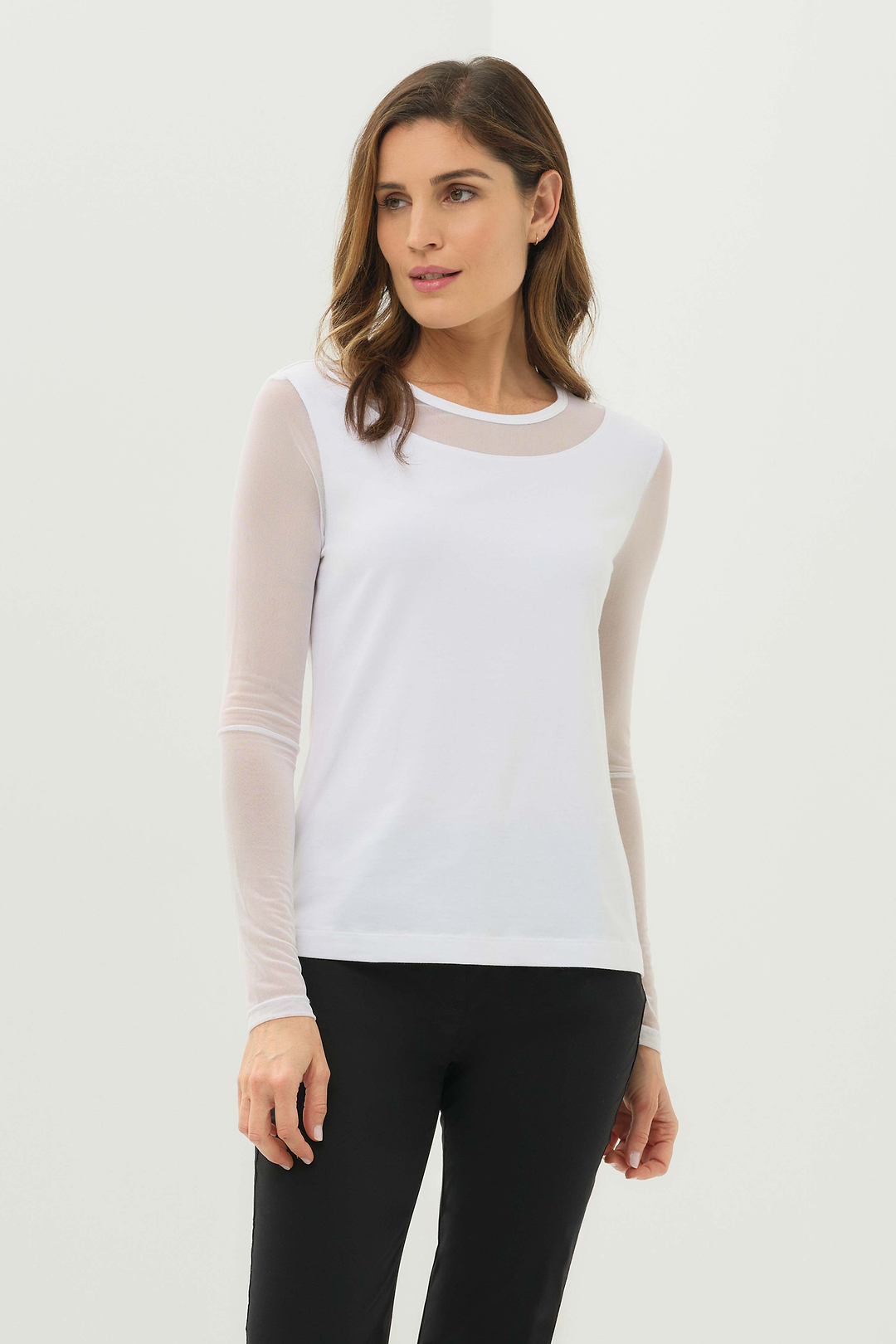 Kim Mesh-Sleeve Top in Pima Modal – Anatomie