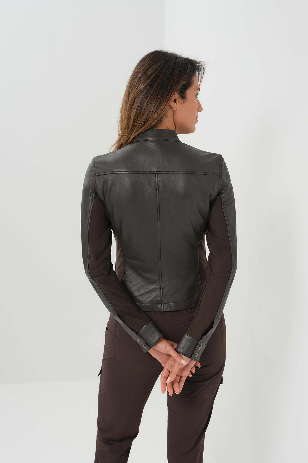 Kensington Mixed Media Moto Leather Jacket