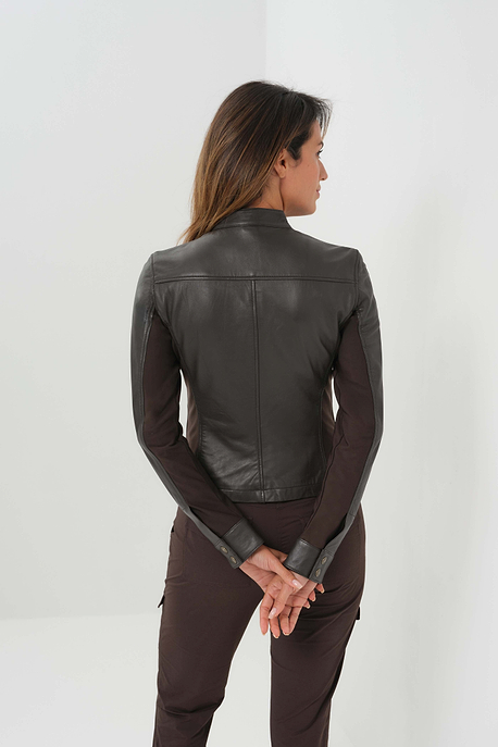 Kensington Mixed Media Moto Leather Jacket