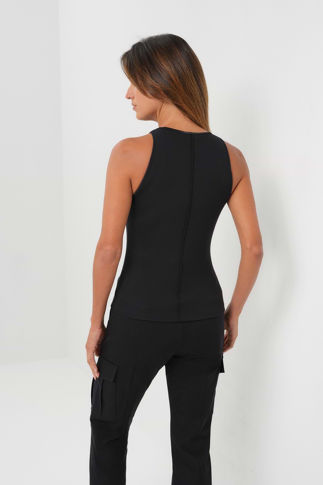 Callie Rib Halter Top with Seam Shaping