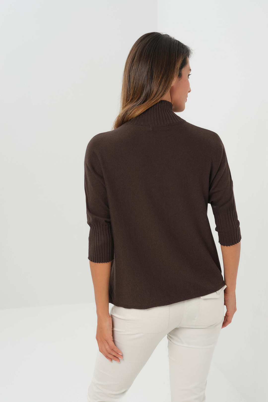 Pull Lucely à col montant et manches coudées 1/4 zip