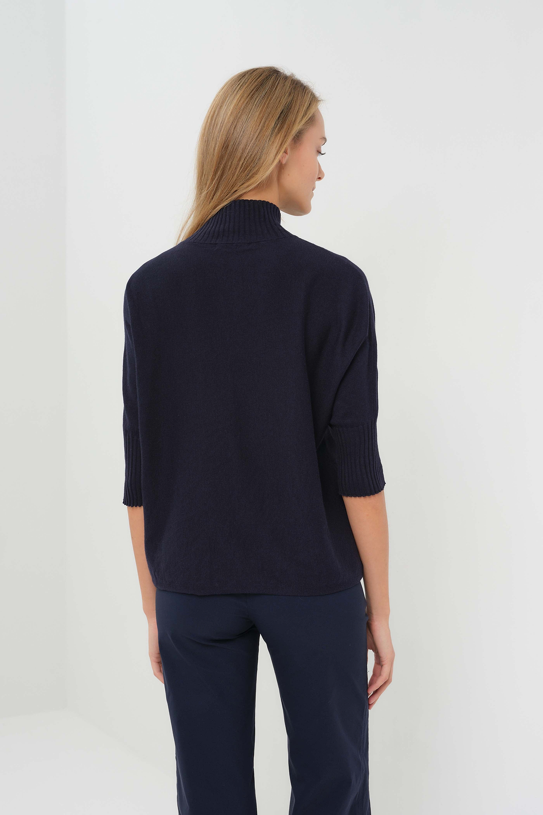 Pull Lucely à col montant et manches coudées 1/4 zip