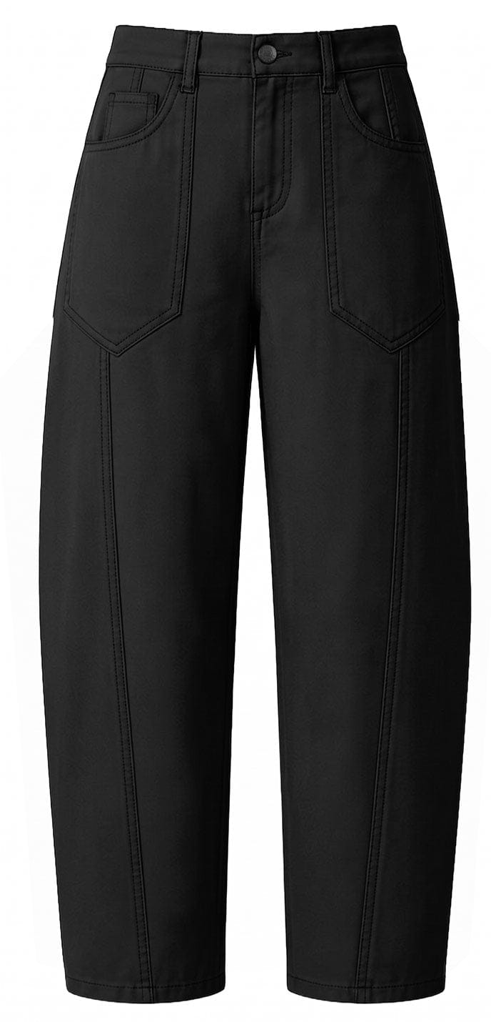 Liv Relaxed Light Barrel Leg Pant in Black