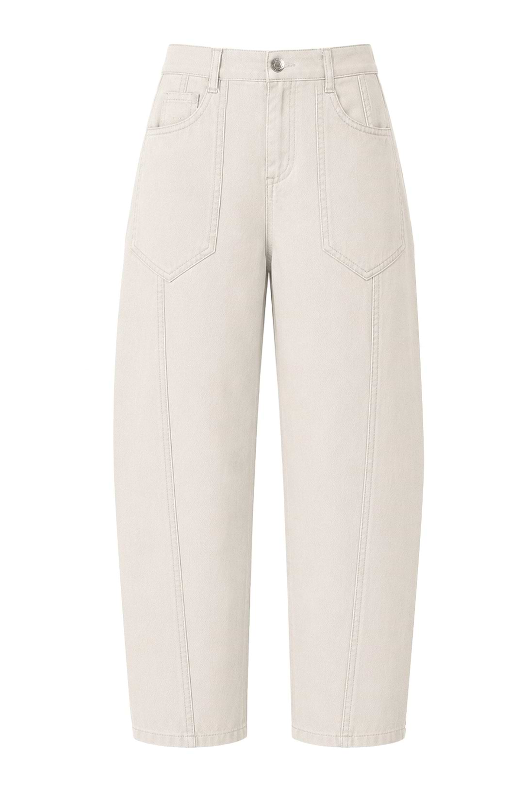Liv Relaxed Light Barrel Leg Pant in Stone