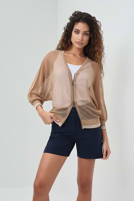Elora Knit 3/4 Sleeve Full Zip Jacket