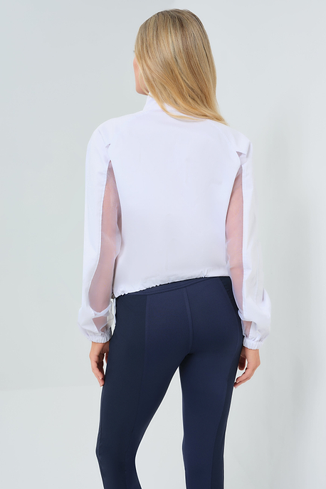 Chaqueta de popelina y organza elástica Crystal