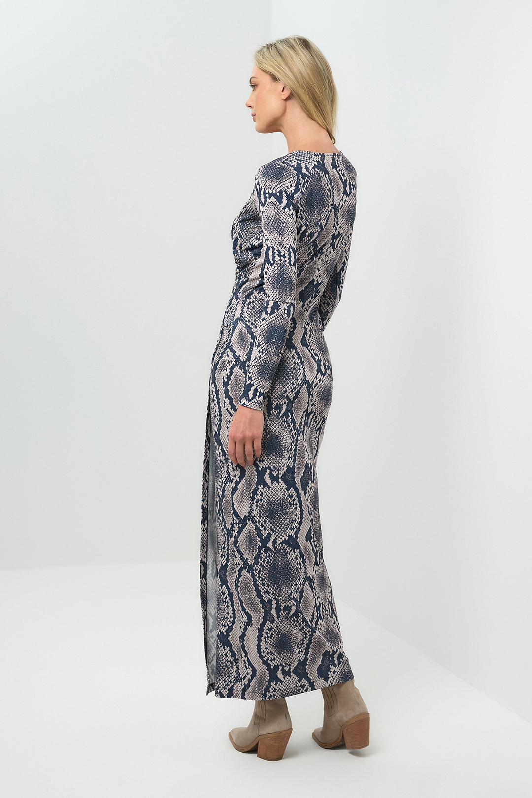 Robe longue portefeuille imprimée Janie