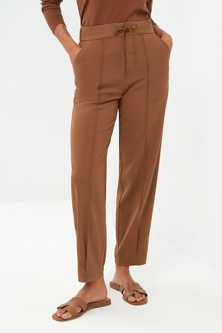 Pantalón Noria de tejido fluido con bragueta y cordón