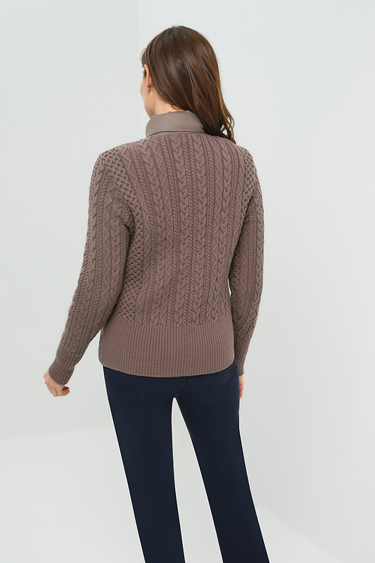 Nina Puffer Jacket with Knit Back and Sleeves