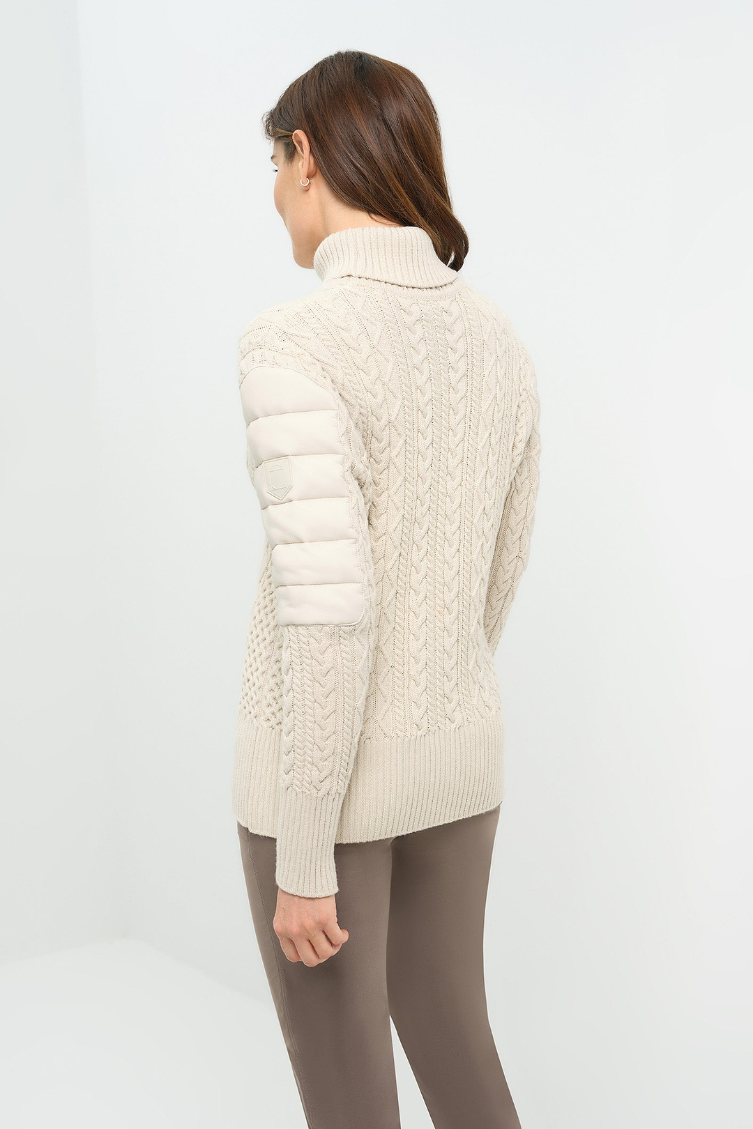 Pull Eloisa en maille torsadée et nylon rembourré