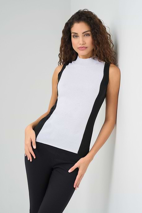Blusa de cuello alto en mezcla de cachemira en contraste de Abryl