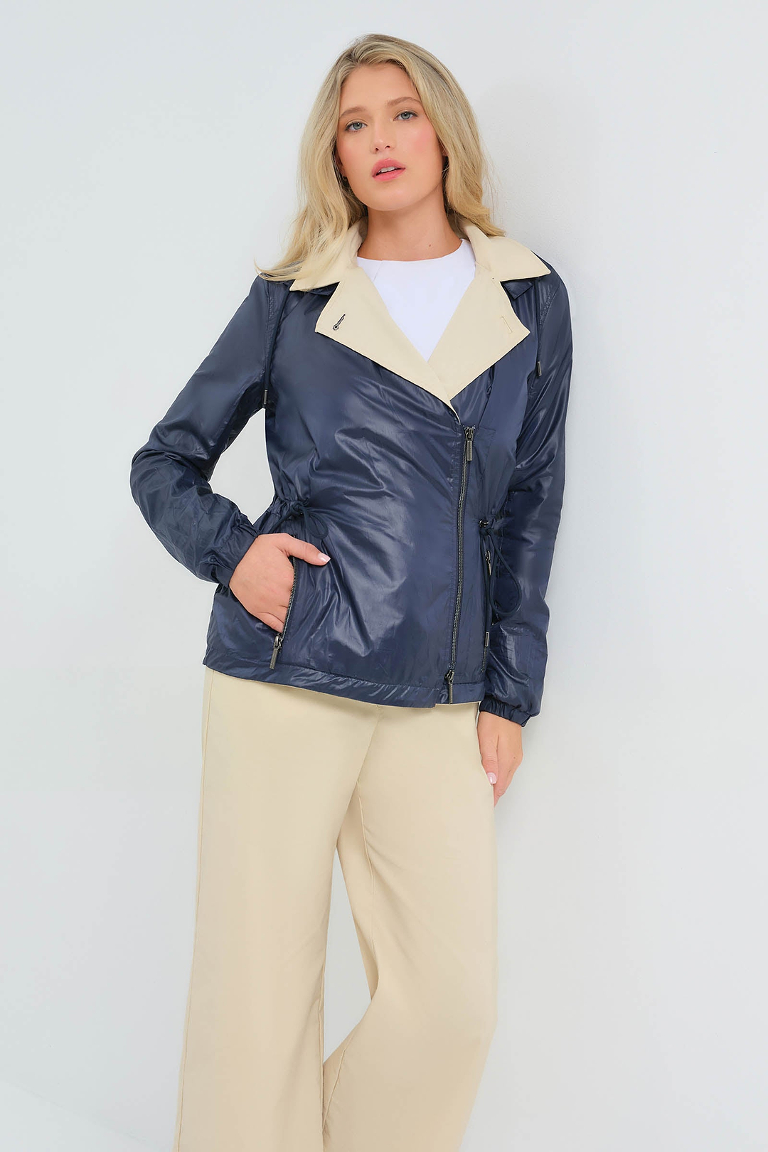 Chaqueta tipo gabardina reversible de algodón y nailon Lexie Performance