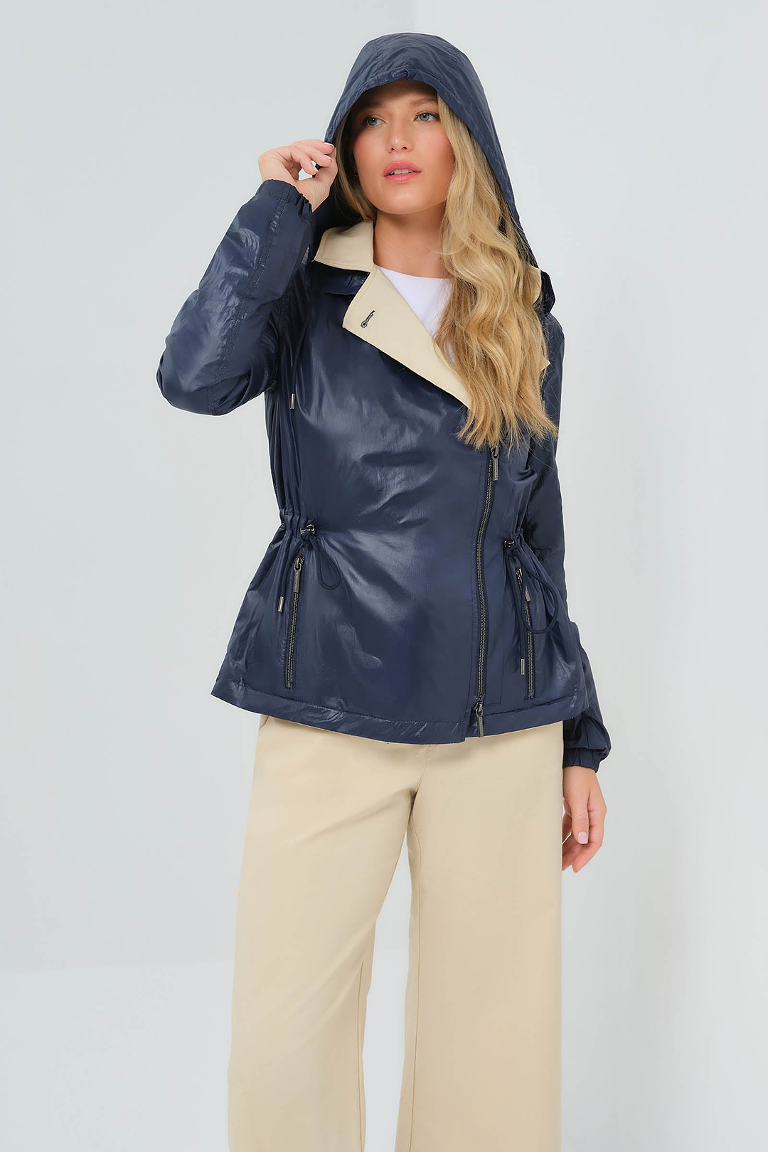 Chaqueta tipo gabardina reversible de algodón y nailon Lexie Performance