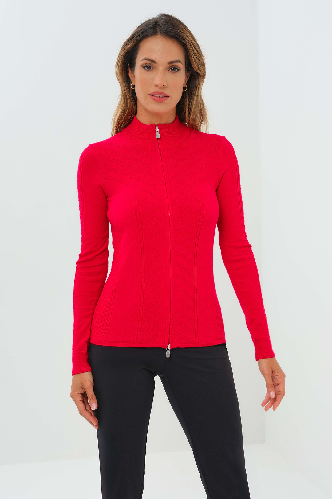 Noelle Sweater Zip Up Top