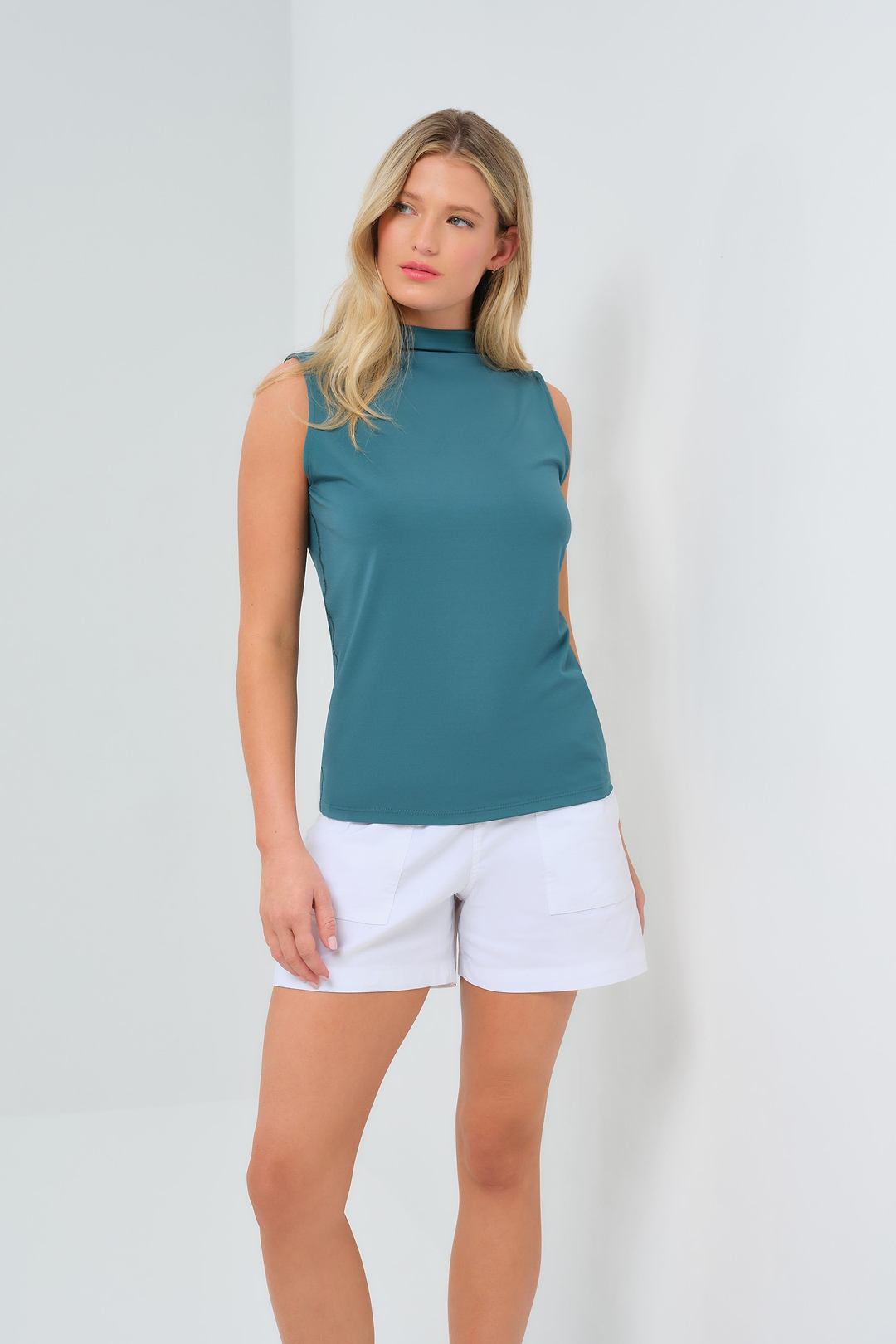 Siobhan Super Jersey Sleeveless High Neck Top