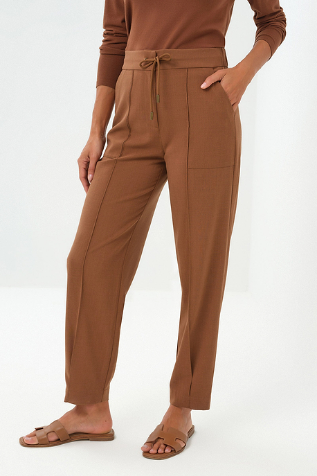 Pantalón Noria de tejido fluido con bragueta y cordón