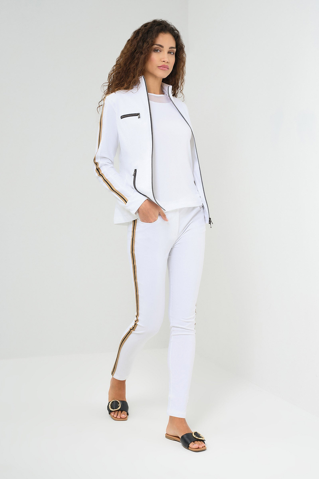 Chaqueta de carreras Justine con rayas laterales