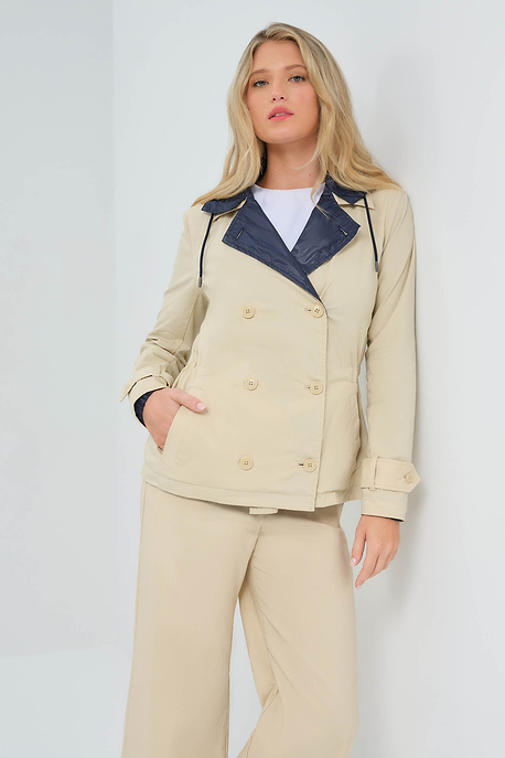 Chaqueta tipo gabardina reversible de algodón y nailon Lexie Performance