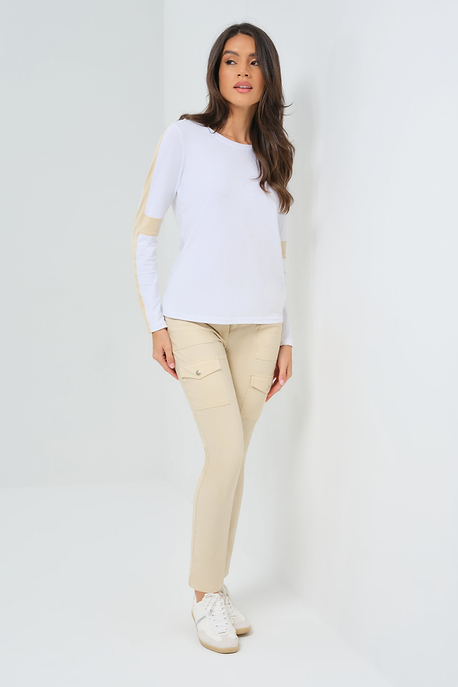Blusa Pima con mangas en contraste Kensley