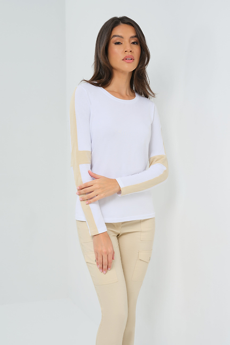Blusa Pima con mangas en contraste Kensley