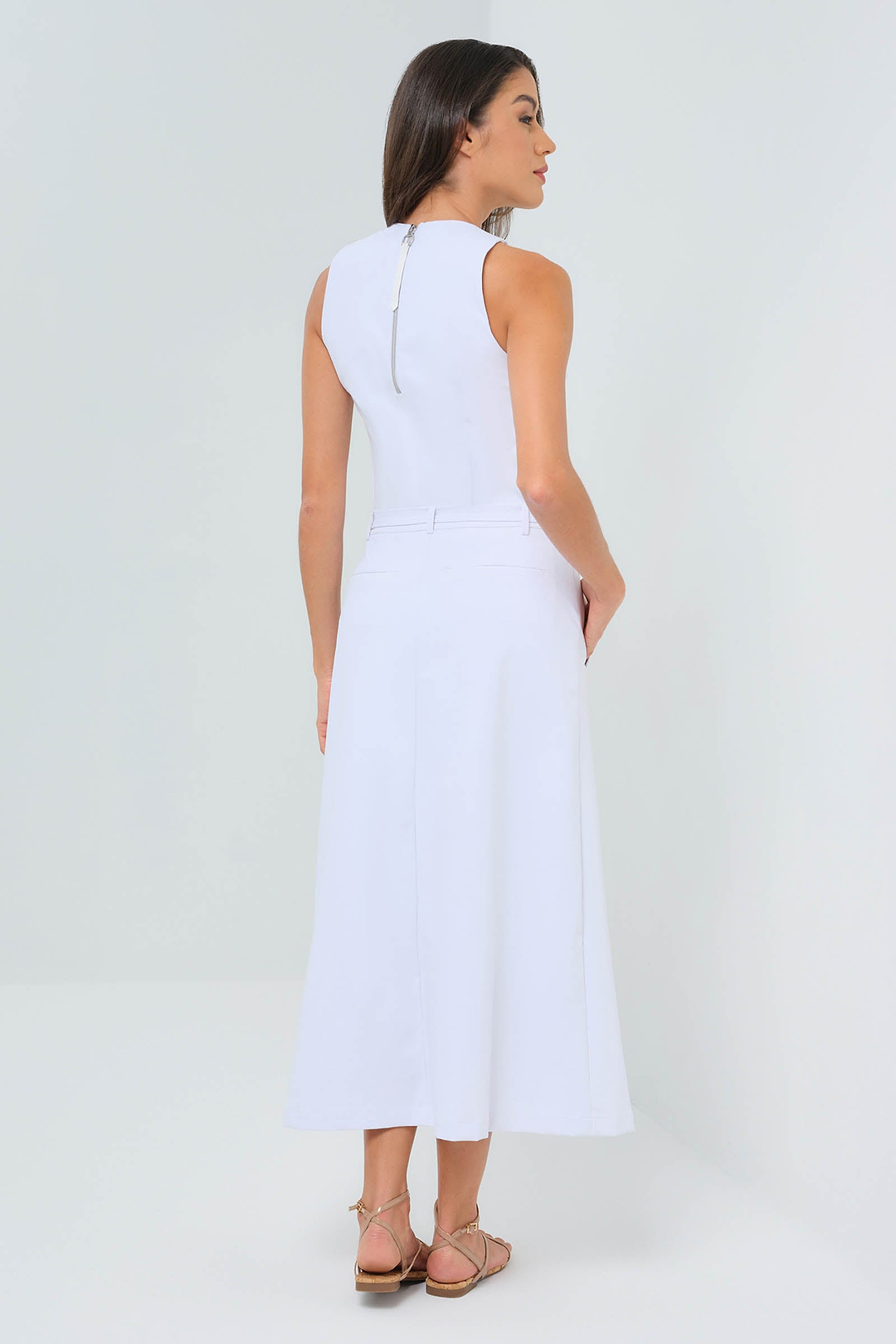 Galina Performance Twill Belted Skirt