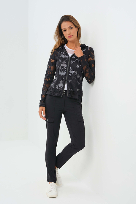 Chaqueta Lace Bree con cremallera completa y capucha