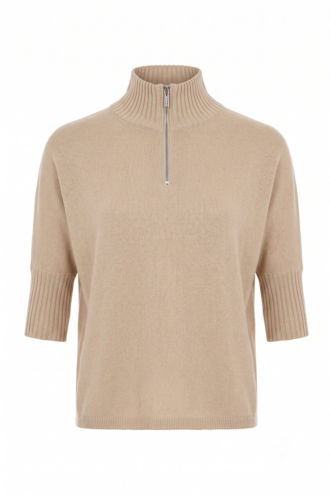 Pull Lucely à col montant et manches coudées 1/4 zip