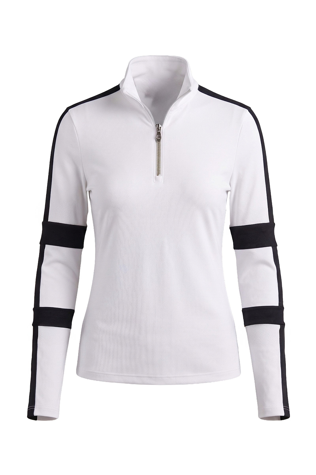 Stacey Sport Striped Zip-Up Top