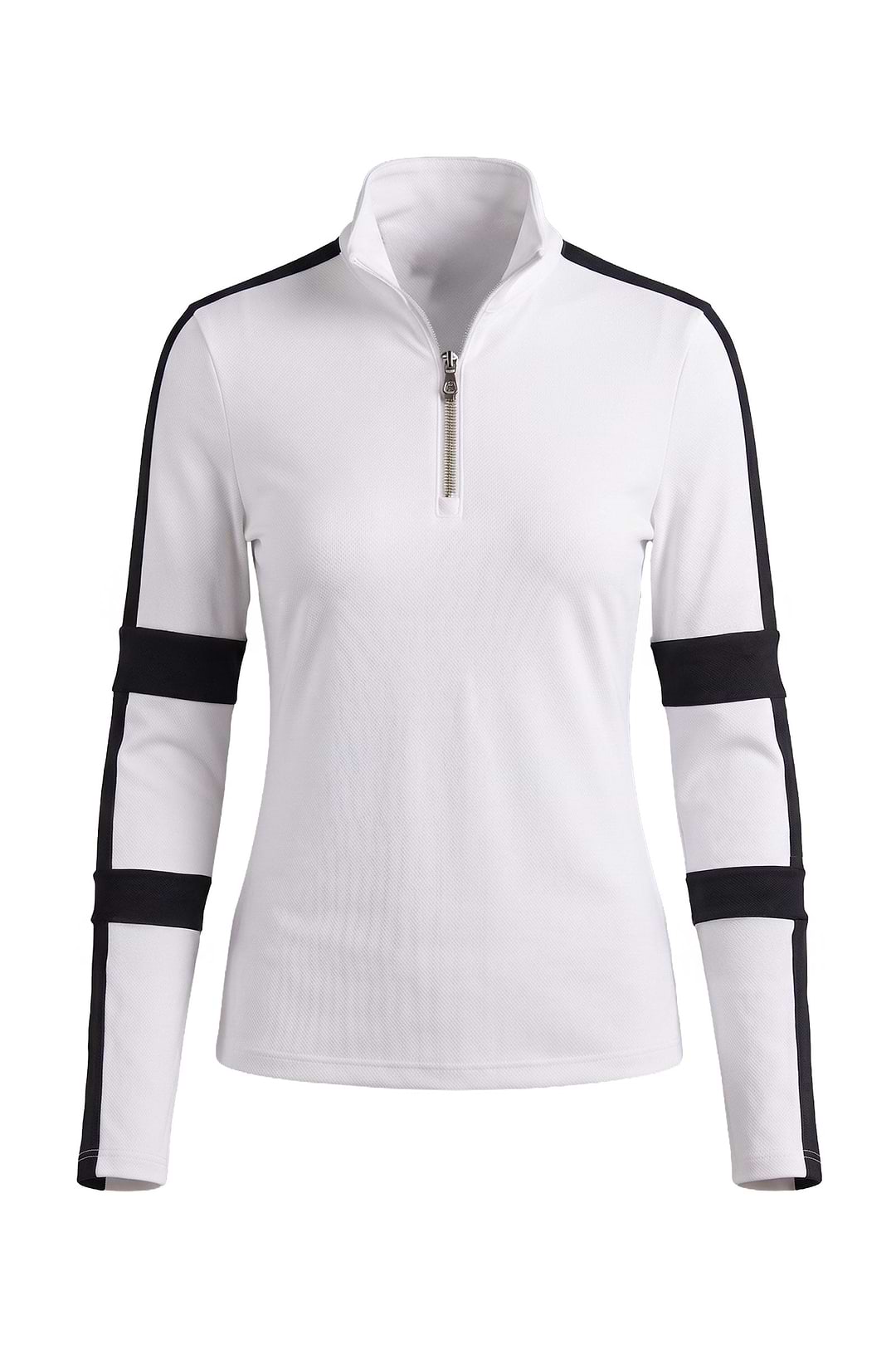 Stacey Sport Striped Zip-Up Top