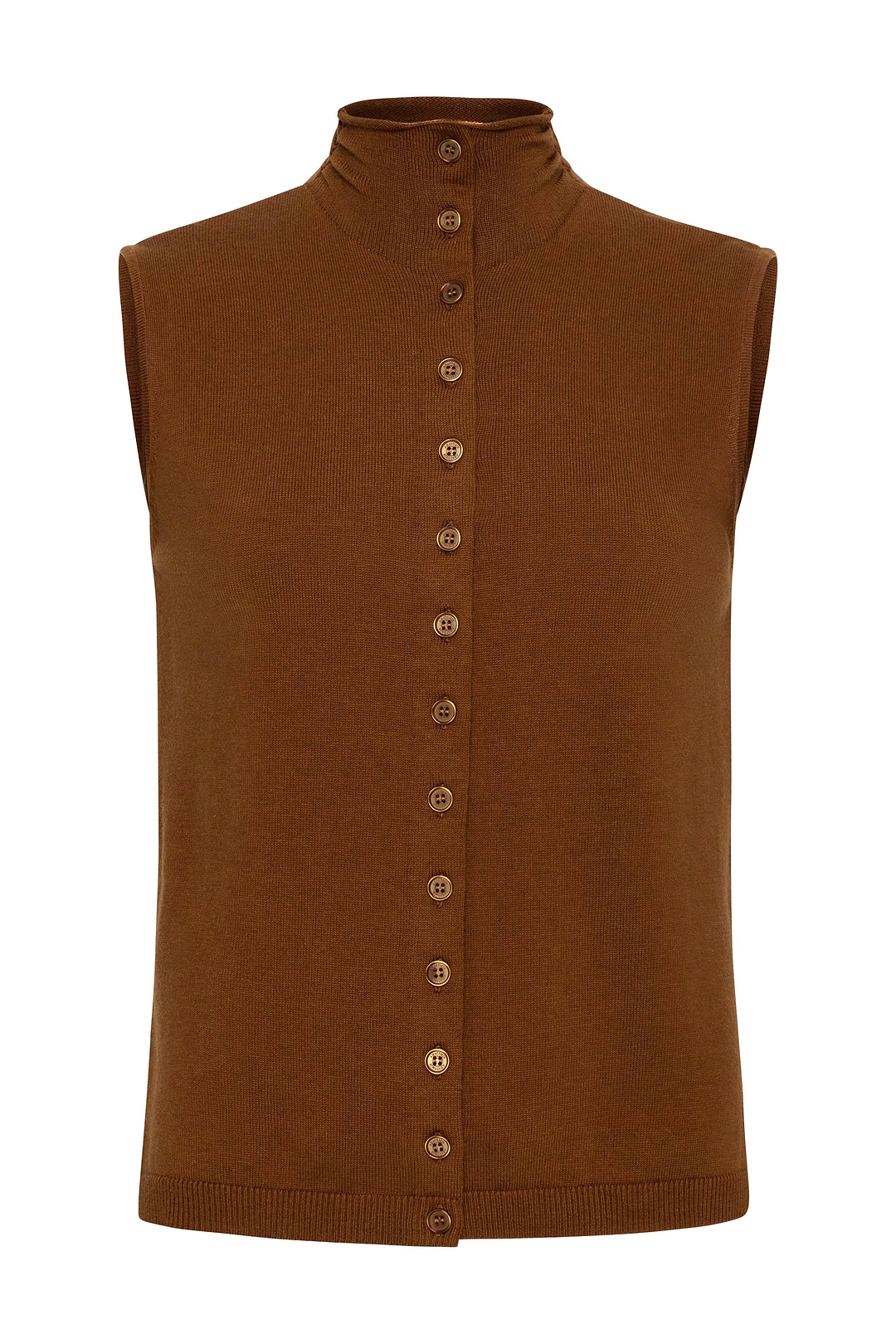 Viola Sweater Knit Sleeveless Button Down Top