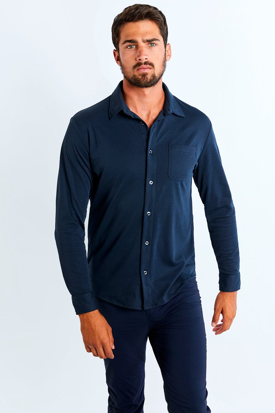 Elevated Performance Menswear | Button-Up Long-Sleeve Shirt