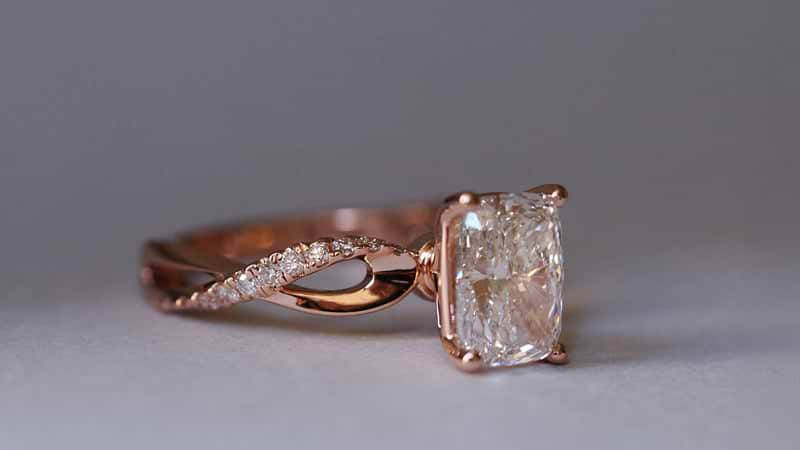 Custom Detailed Twisted Band Diamond Ring