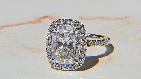 Cushion Cut Halo Diamond Ring