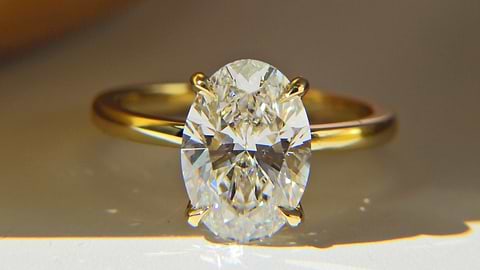 Oval Solitaire Diamond Ring