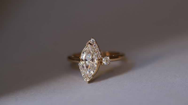 Marquise Cut Ring With Asymmetrical Design