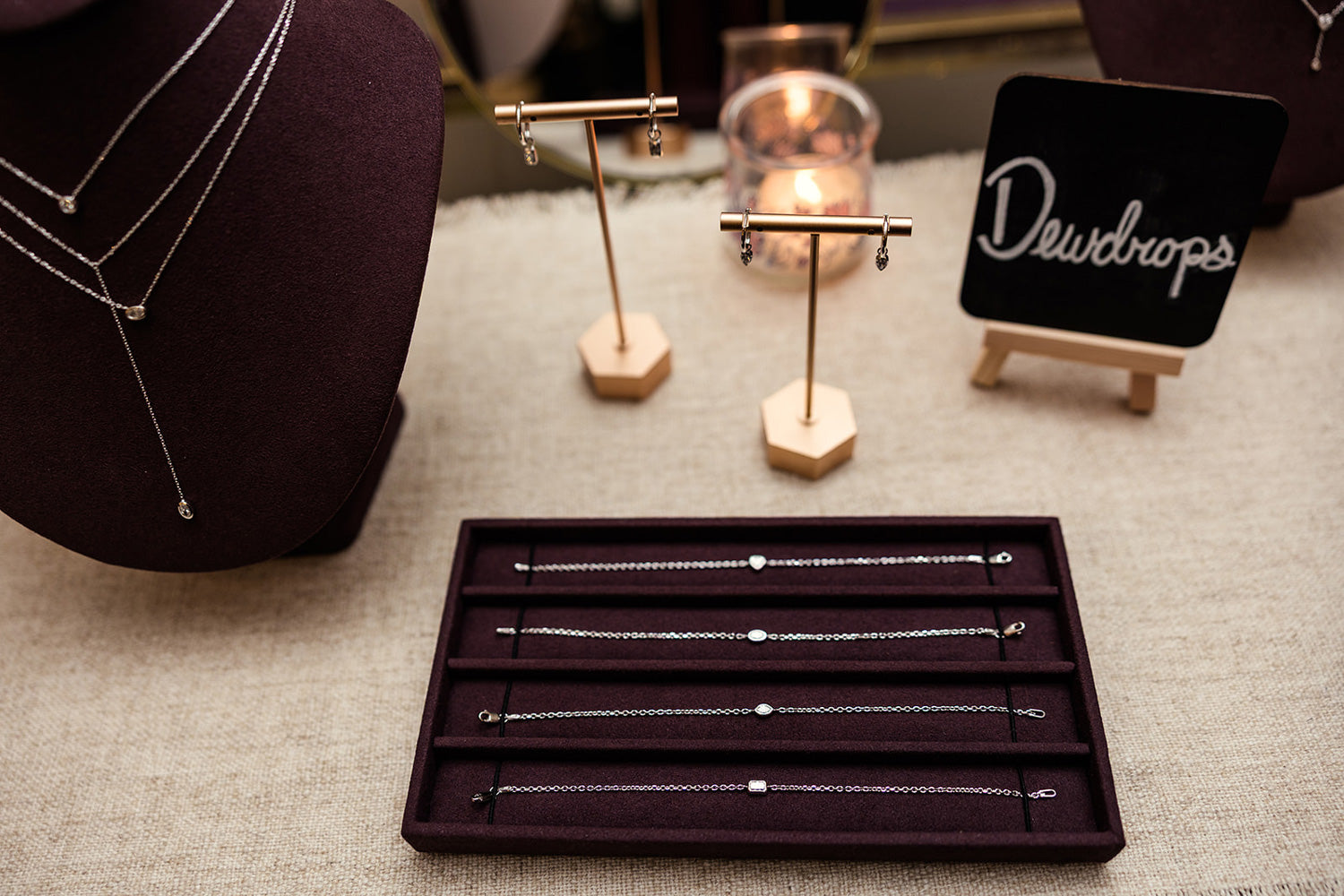 A selection of jewelry from our Dewdrops collection. 