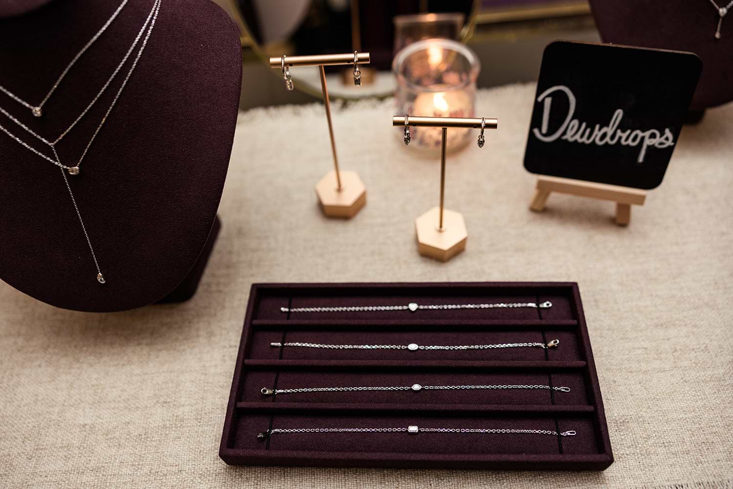 A selection of jewelry from our Dewdrops collection.