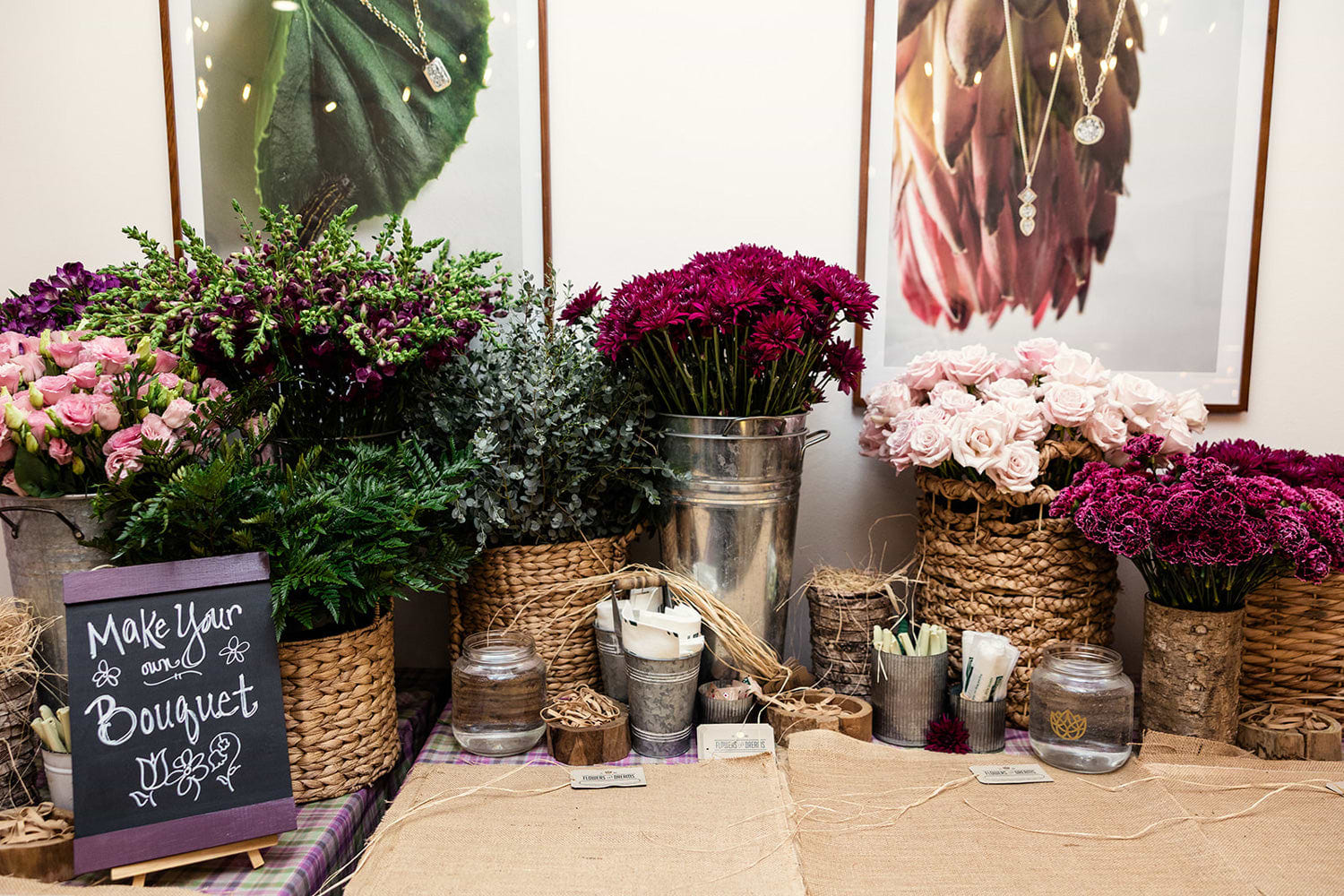 Make your own bouquet station.