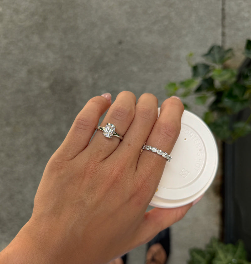 old mine split shank ring on hand