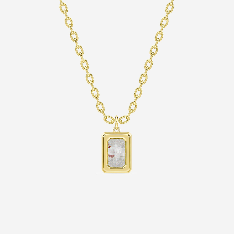 1ct Radiant Cut Bezel Pendant