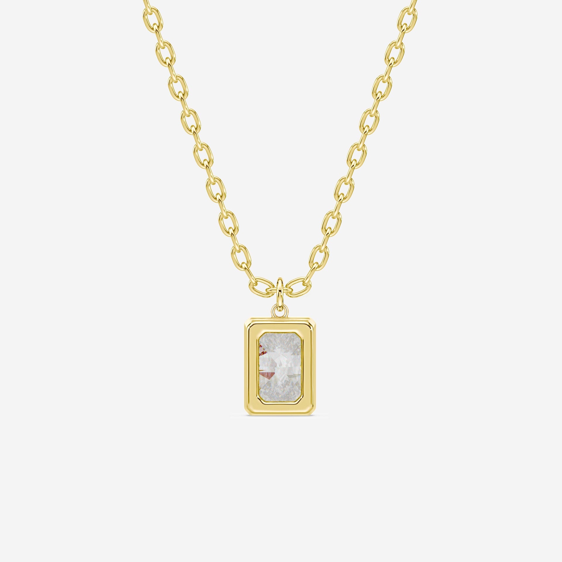1ct Radiant Cut Bezel Pendant