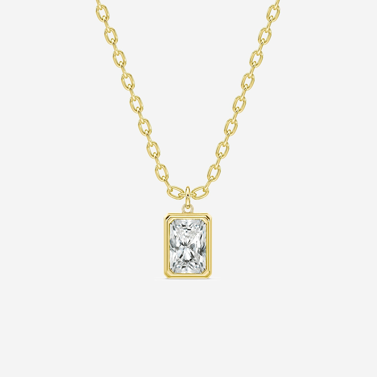 1ct Radiant Cut Bezel Pendant