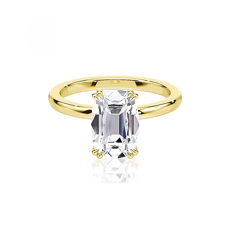 SOLD Old Mine Cut 2.41ct Lab Diamond Hidden Halo Ring