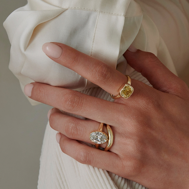 Oval Cut 3.23ct Button Back Ring