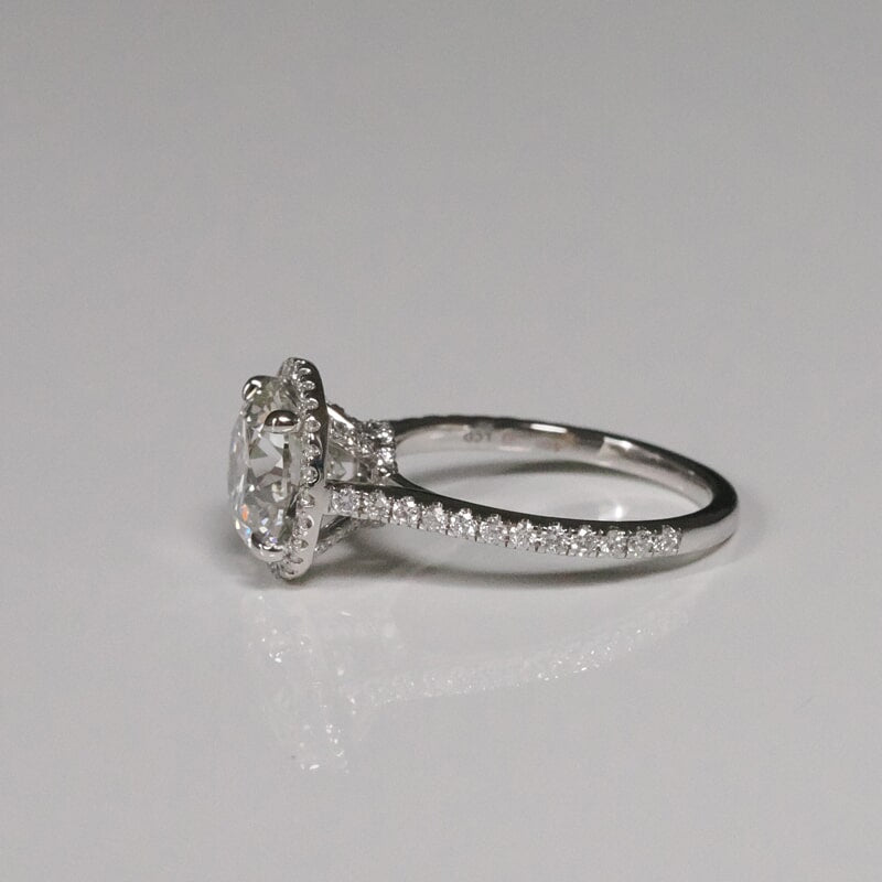 Round 4.05ct Halo Luxe Pave Ring