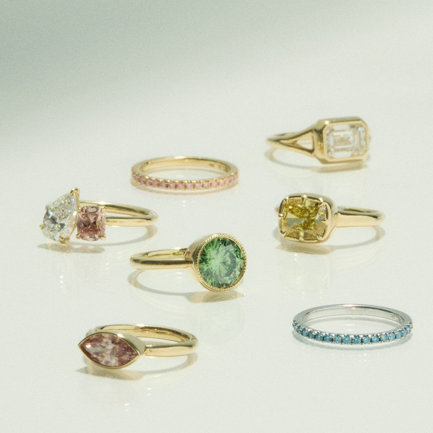 Yellow Cushion Cut 2.38ct East West Button Back Ring