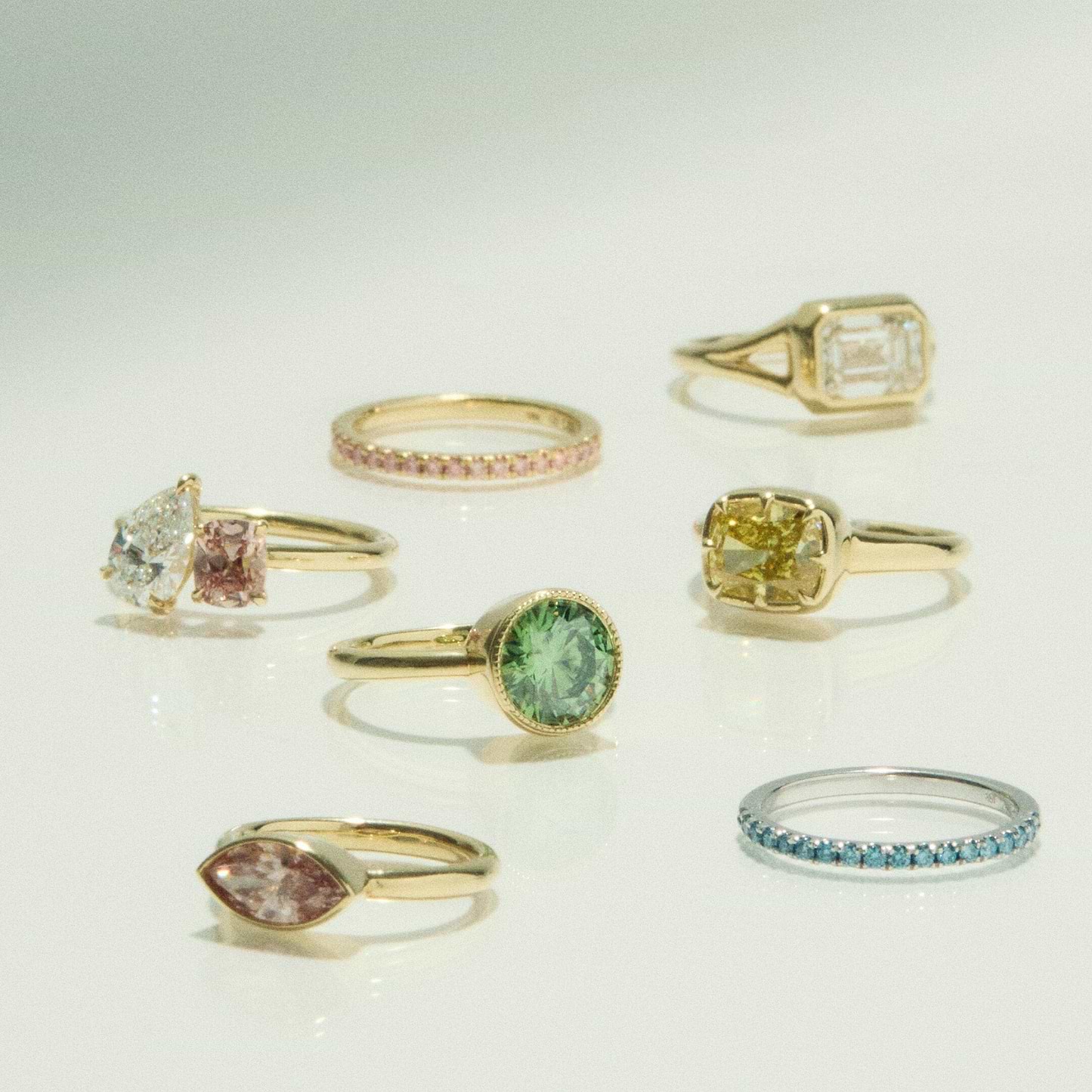 Yellow Cushion Cut 2.38ct East West Button Back Ring
