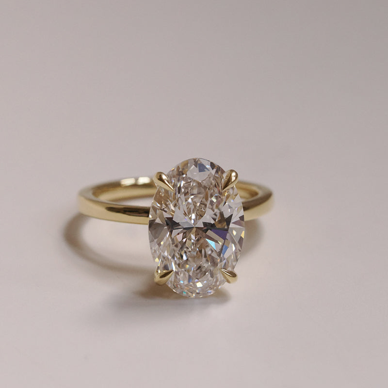 Oval Cut 5.11ct Hidden Halo Ring