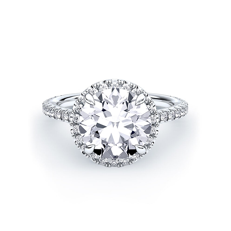Round 4.05ct Halo Luxe Pave Ring