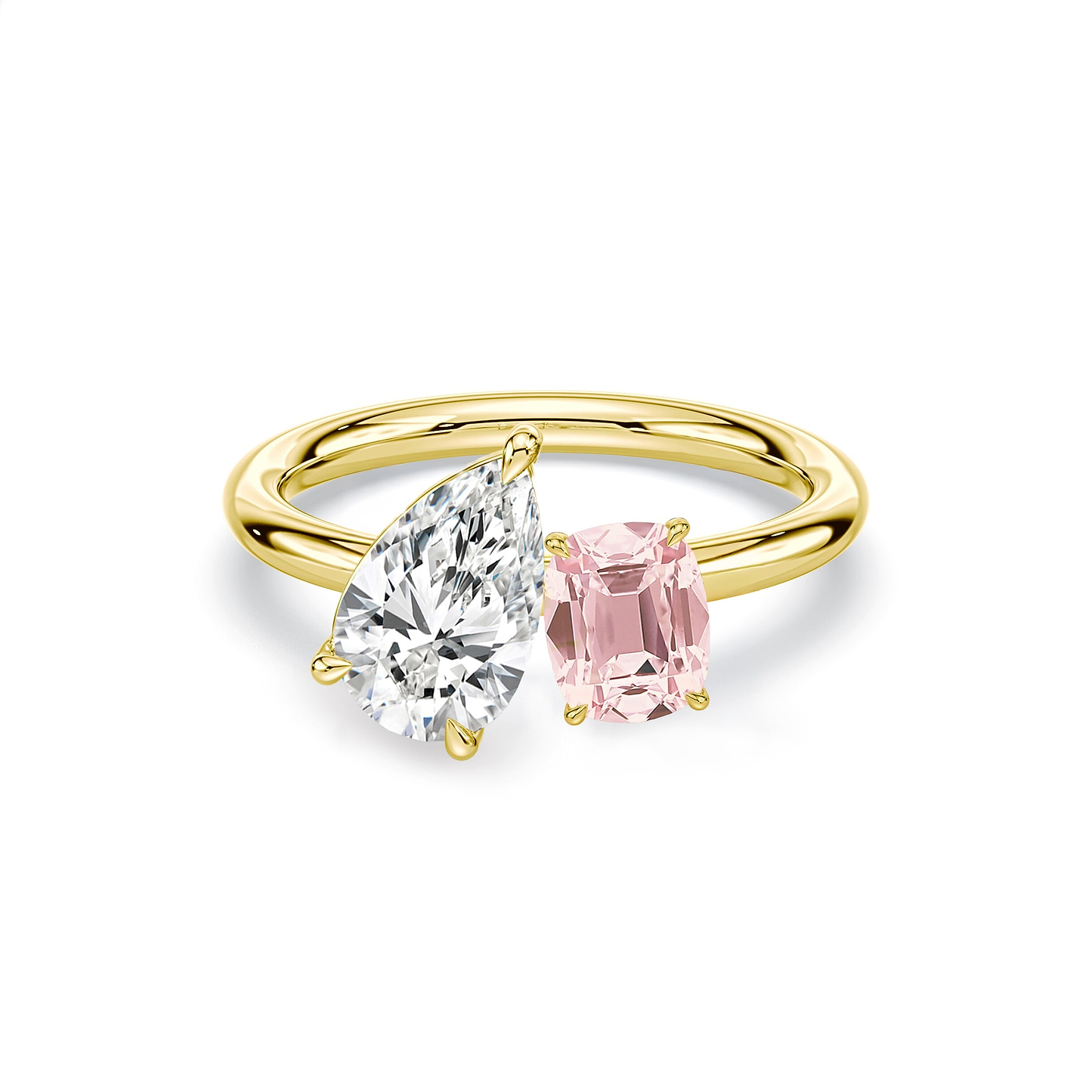 Toi Et Moi Pink & White Lab Diamond Ring